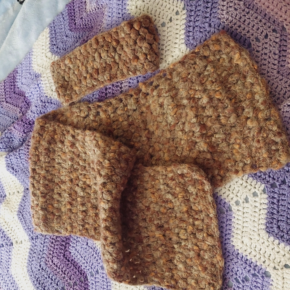 Warm Brown Textured Scarf Wrap Accessory
